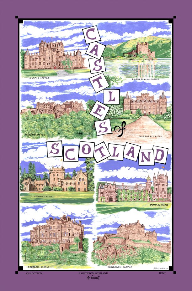 Castles of Scotland Cotton Tea Towel