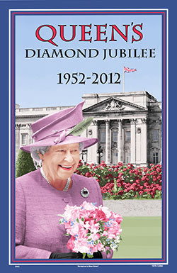 The Queen's Diamond Jubilee Cotton Tea Towel 1952 - 2012